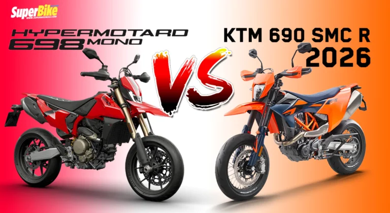 Ducati Hypermotard 698 mono vs 2026 KTM 690 SMC R แดงเดือด หรือ ส้มซิ่ง?