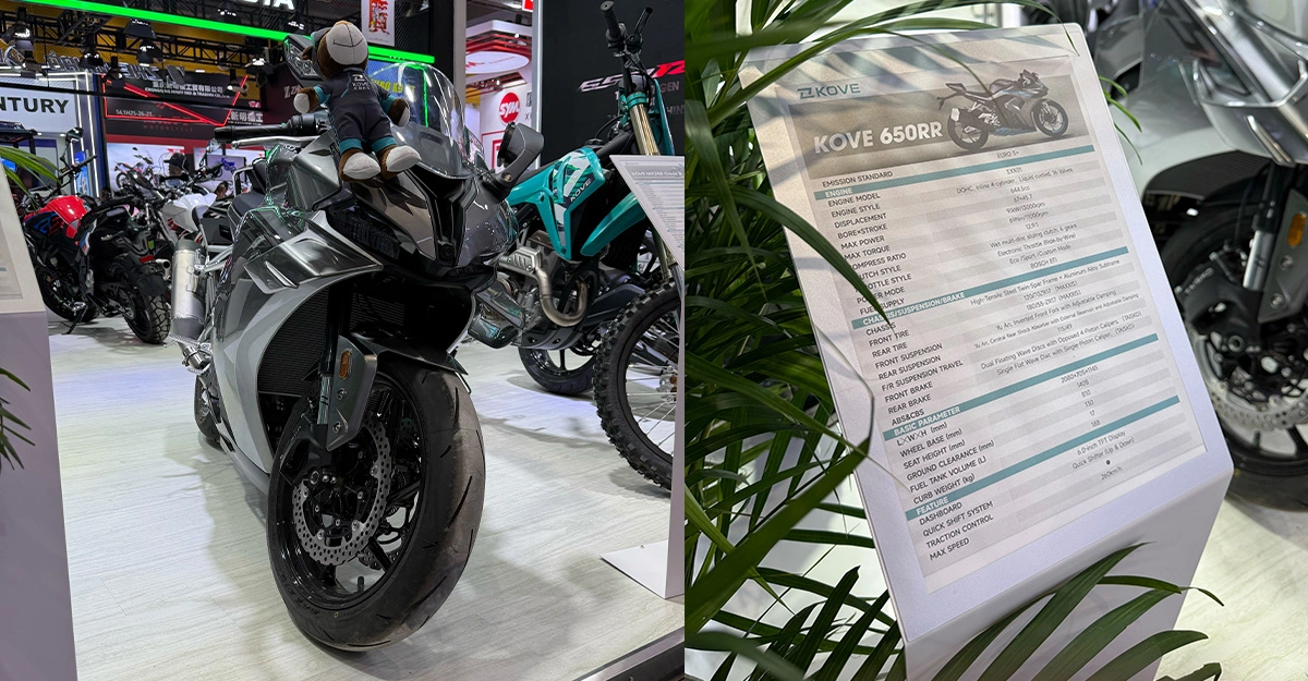 สเปก KOVE 650RR 4 สูบเรียง 123 แรงม้า ท็อปสปีด 260 กม./ชม.