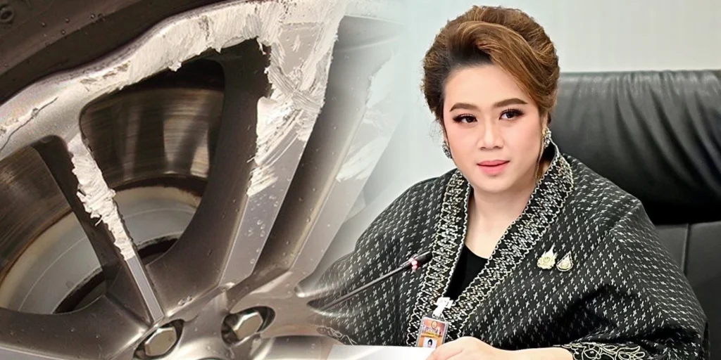 EV ป้ายแดง ล้อแม็กแตก