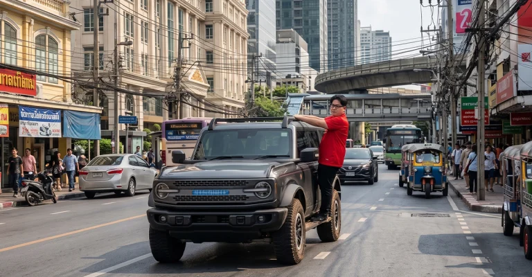 สายลุยต้องระวัง! เตือนพฤติกรรม “โหนข้างรถ” ผิดกฎหมายจราจร เสี่ยงโดนปรับ