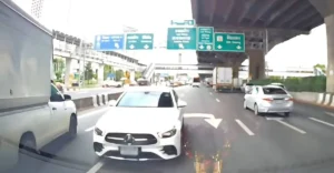 เบนซ์ขับย้อนศร วิภาวดี